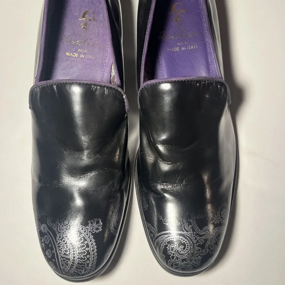 Robert Graham Leather Prince Loafers Black Men's